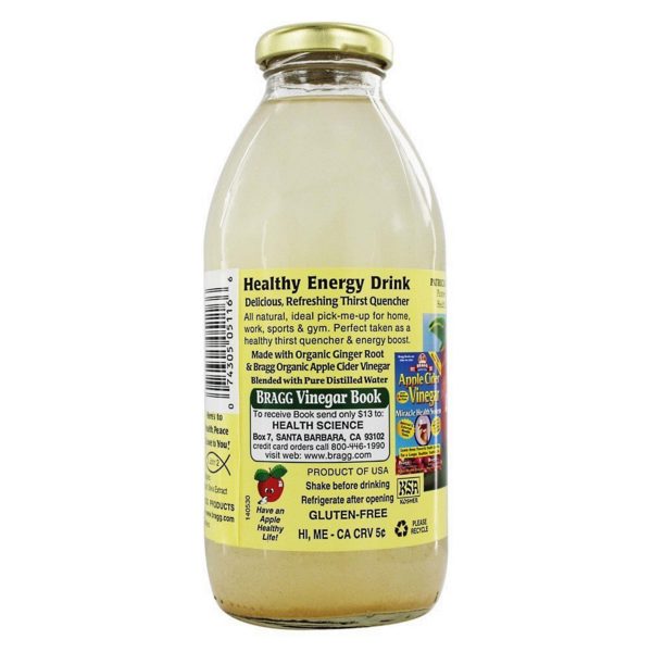 Bragg Organic Apple Cider Vinegar Drink, Ginger, 16 Fluid Ounce