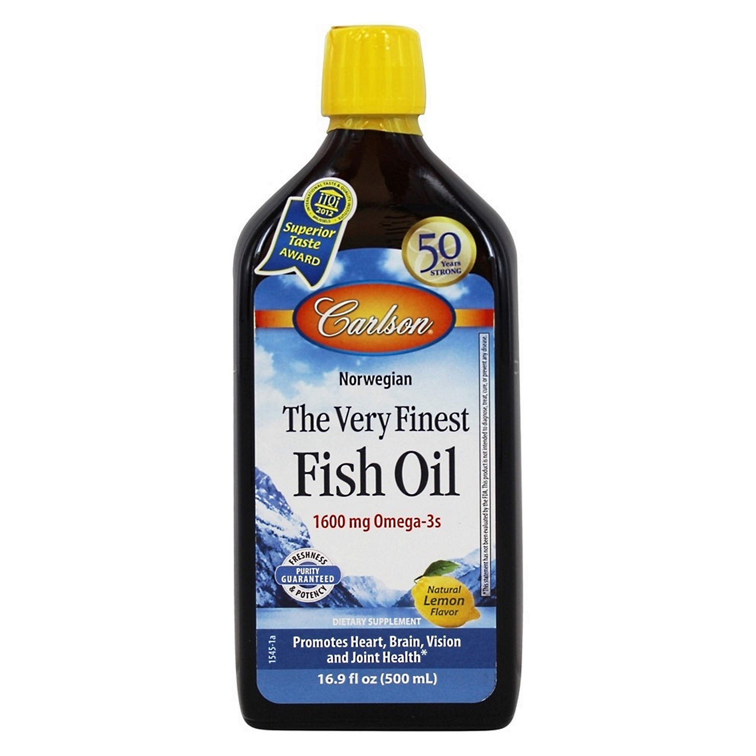 Carlson Labs Very Finest Fish Oil, Lemon, 16.9 Fluid Ounce
