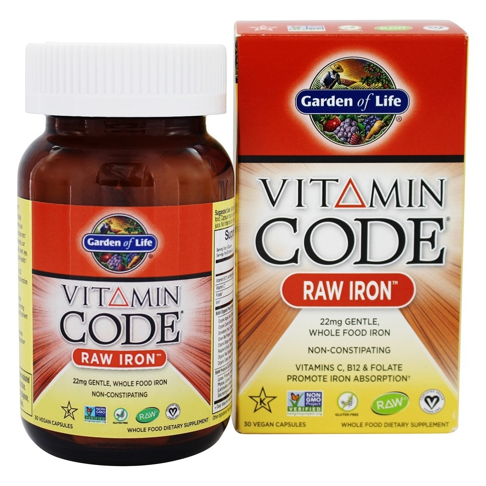 Garden Of Life Vitamin Code Raw Iron 22 Mg 30 Vegetarian