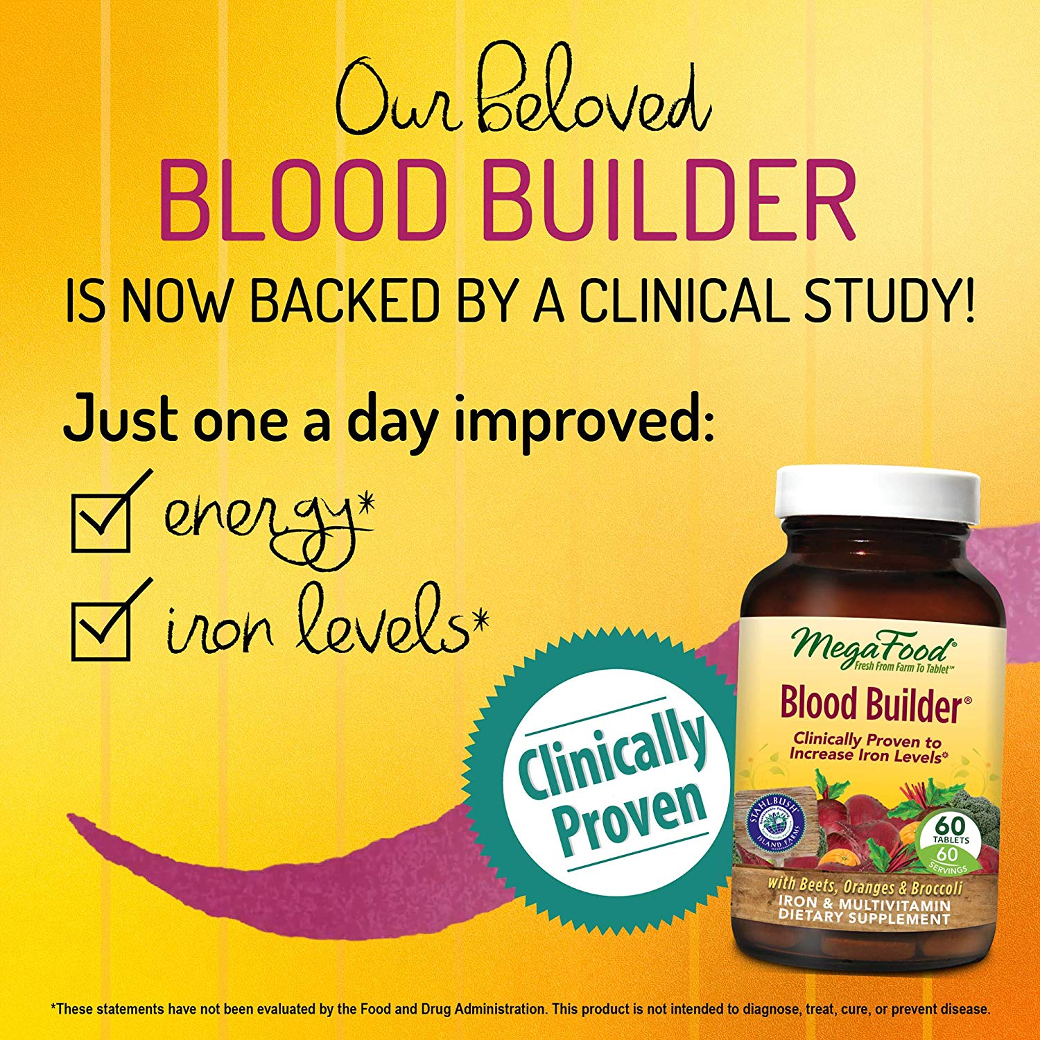 MegaFood Blood Builder, Support for Healthy Iron Levels, 60 Tablets | Holly  Hill Vitamins